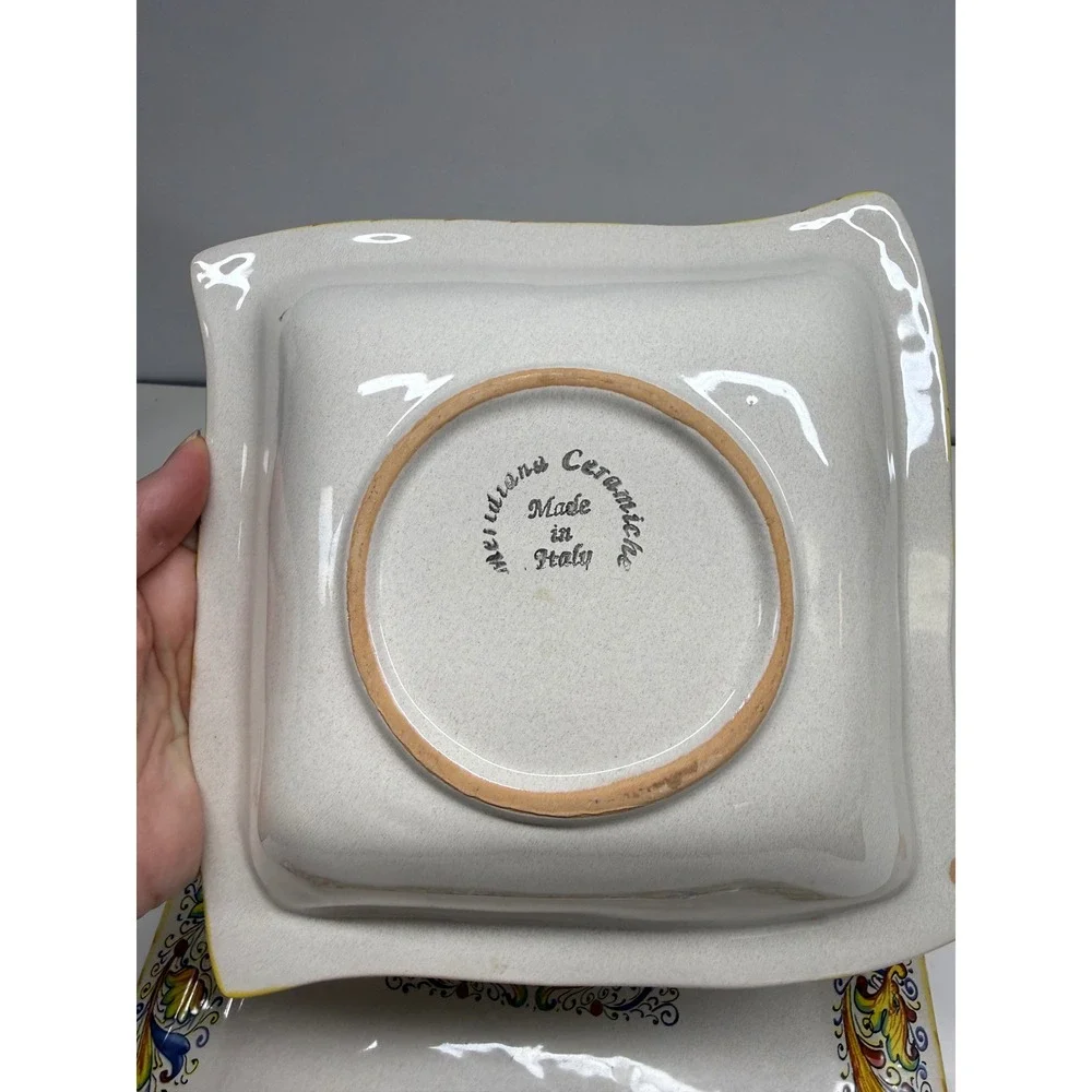 VIN Meridiana Ceramiche Italy Raffaellesco Serving Set Platter and Bowl Majolica